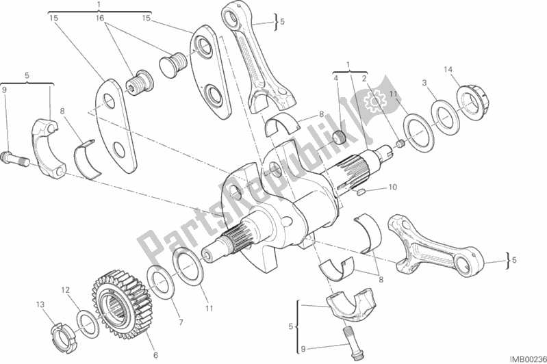 All parts for the Connecting Rods of the Ducati Diavel Xdiavel S Thailand 1260 2018